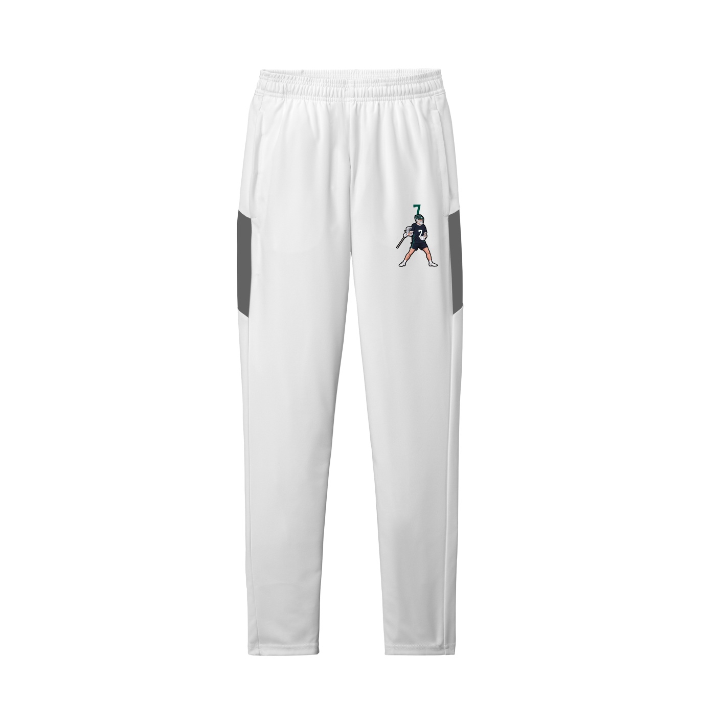 Team Travel Pant — Number Top in White/Grey