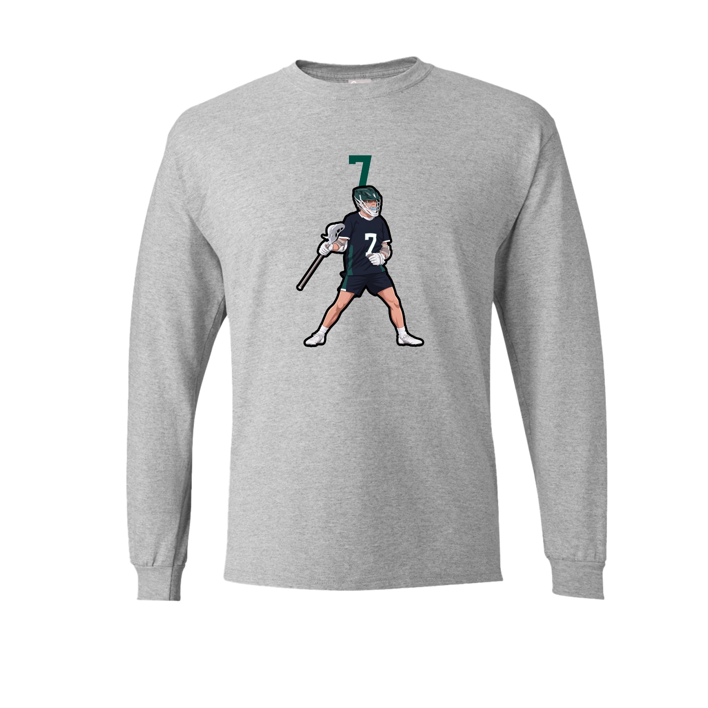 Long Sleeve Tee — Number Top in Grey