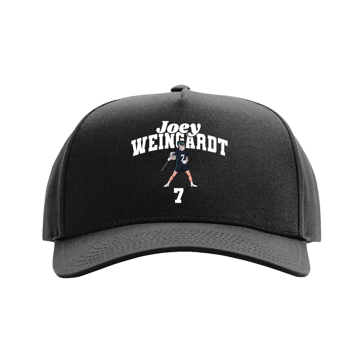 Full Fabric Five-Panel Champ Cap — Signature Arch in Black