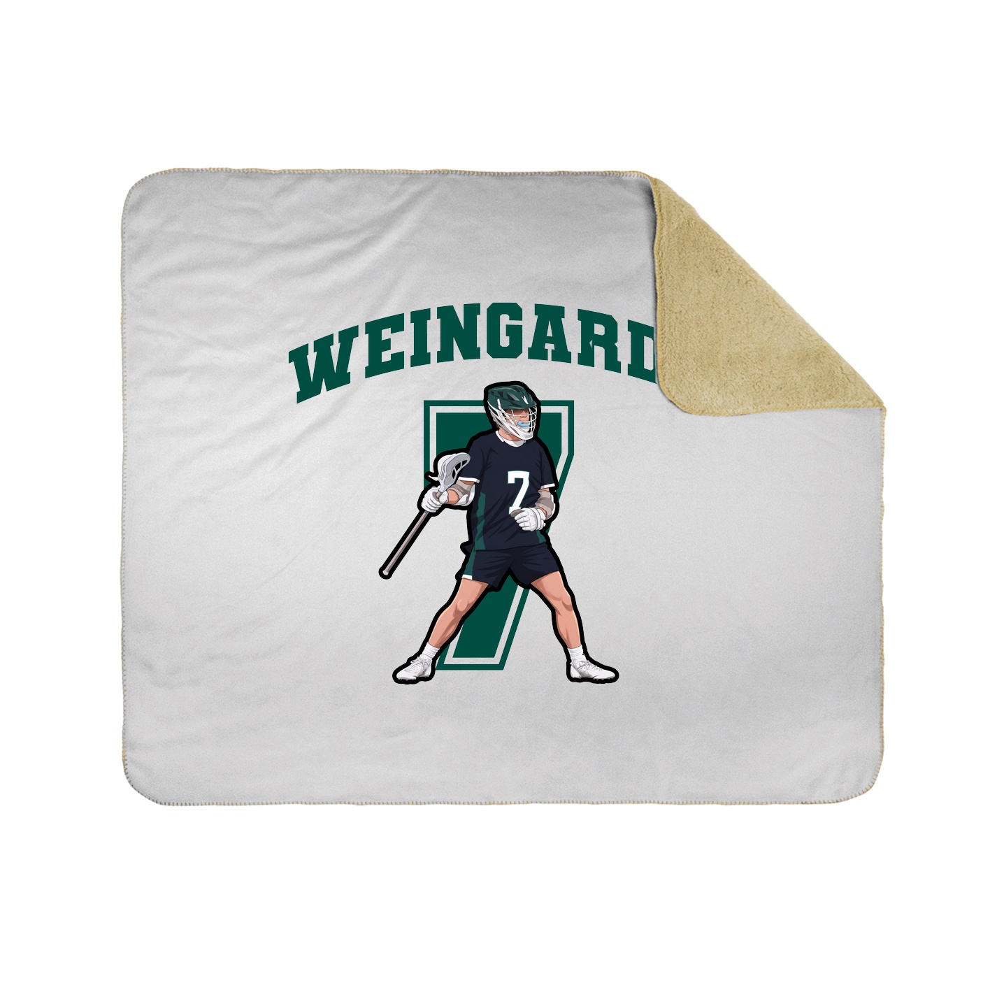 Throw Blanket — Number in White
