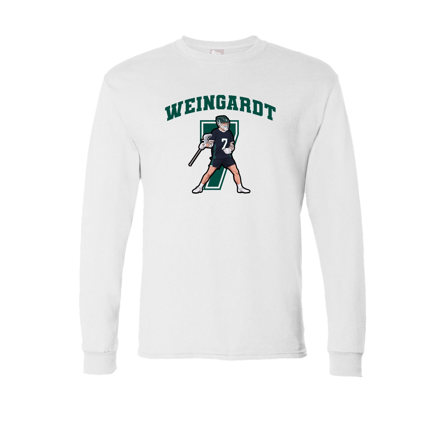 Long Sleeve Tee — Number in White