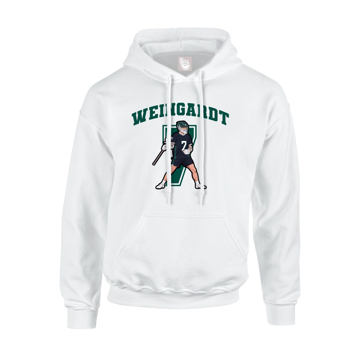 Youth Hoodie — Number in White