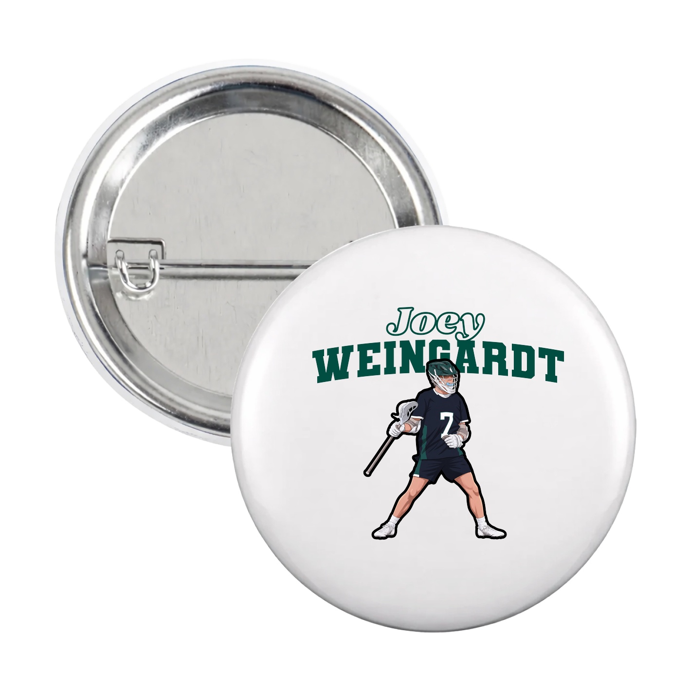Game Day Button — Name Arch in White