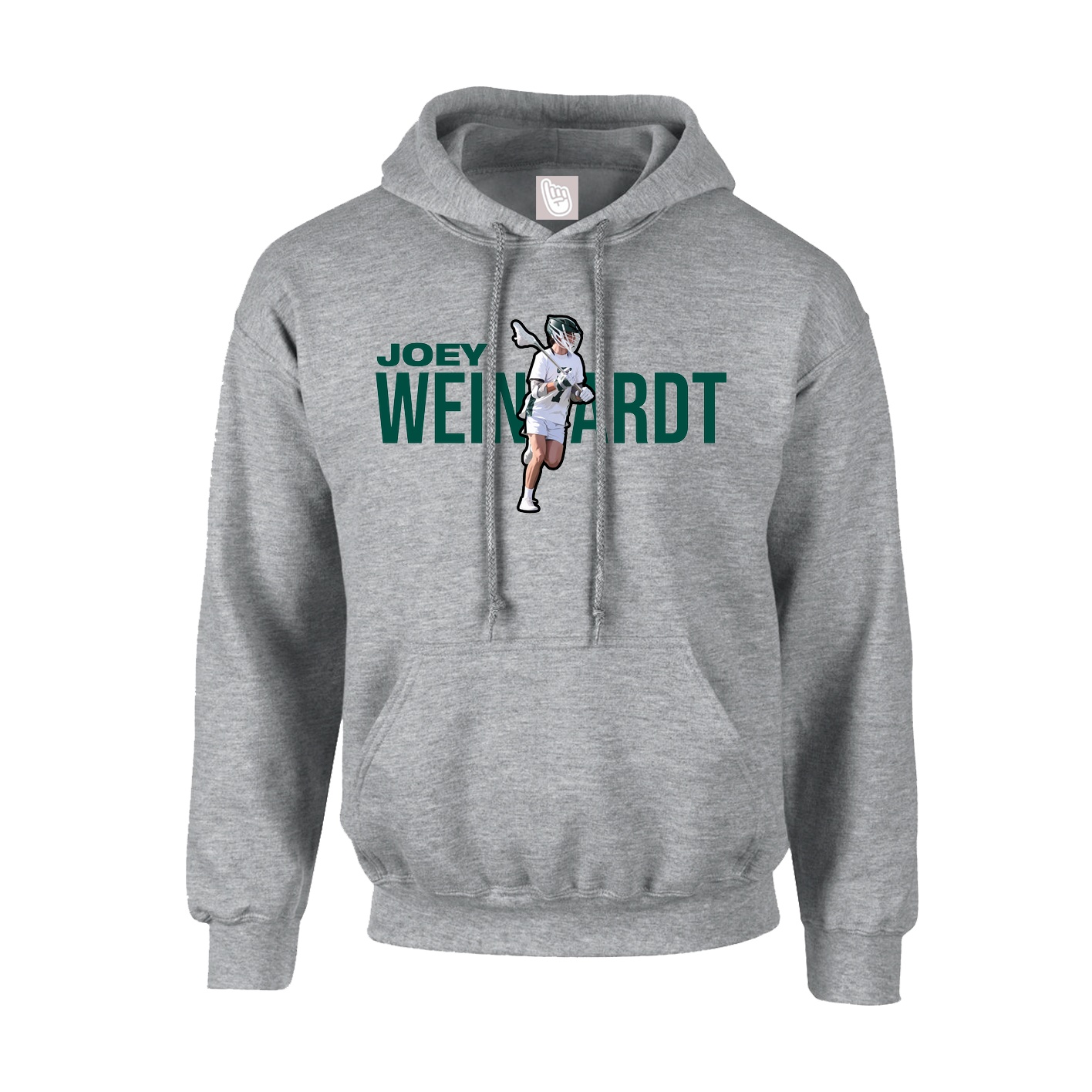 Hoodie — Player Name in Grey