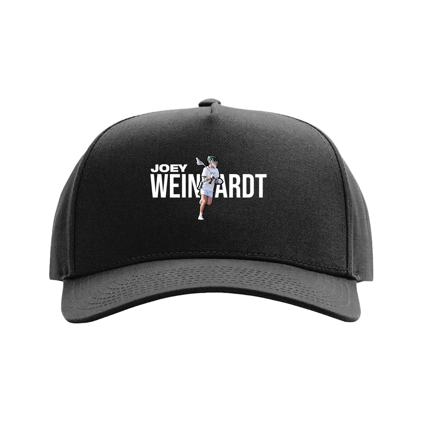 Full Fabric Five-Panel Champ Cap — Player Name in Black