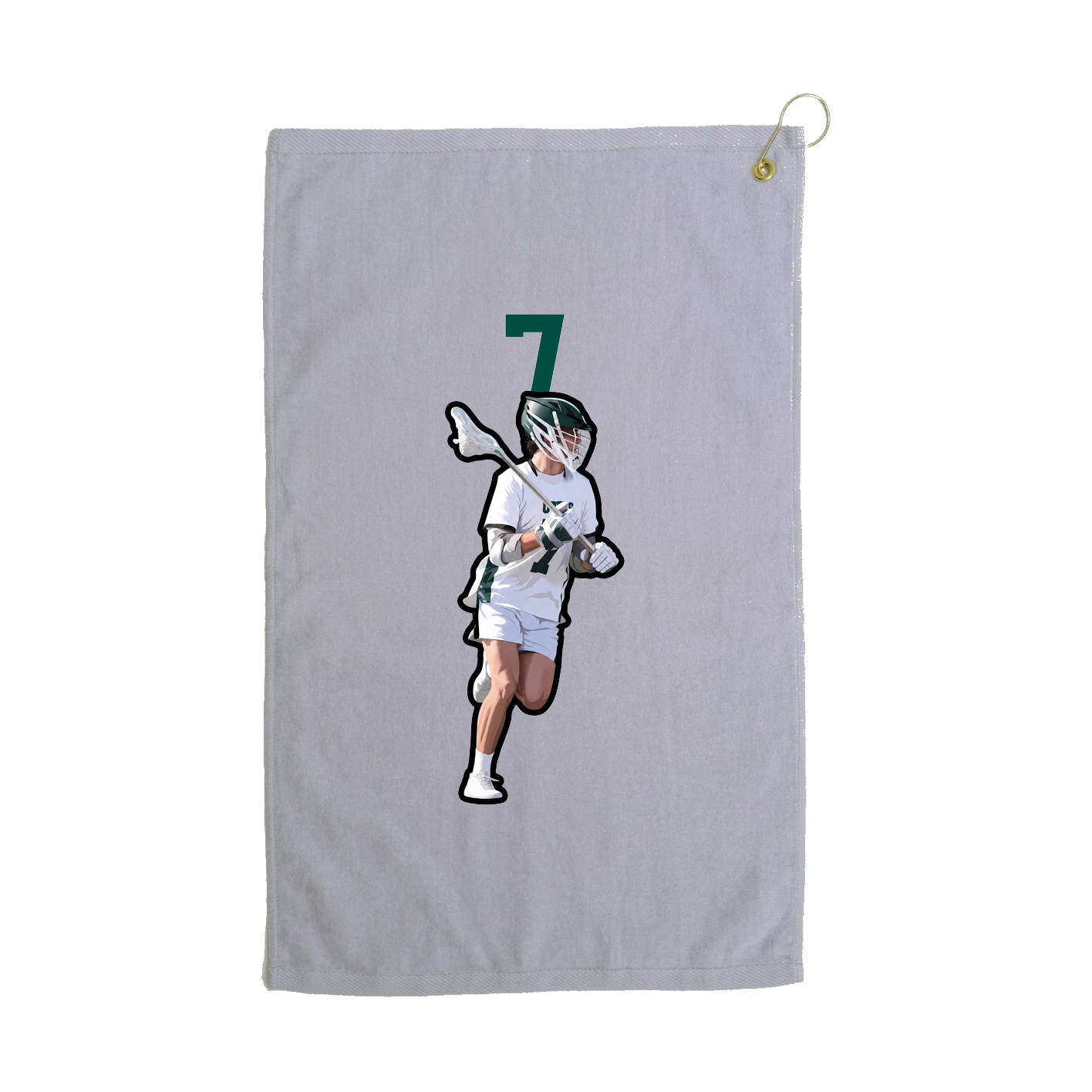 Golf Towel — Number Top in Grey