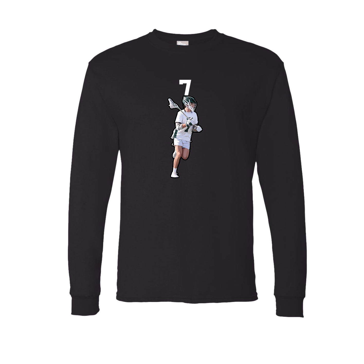 Long Sleeve Tee — Number Top in Black
