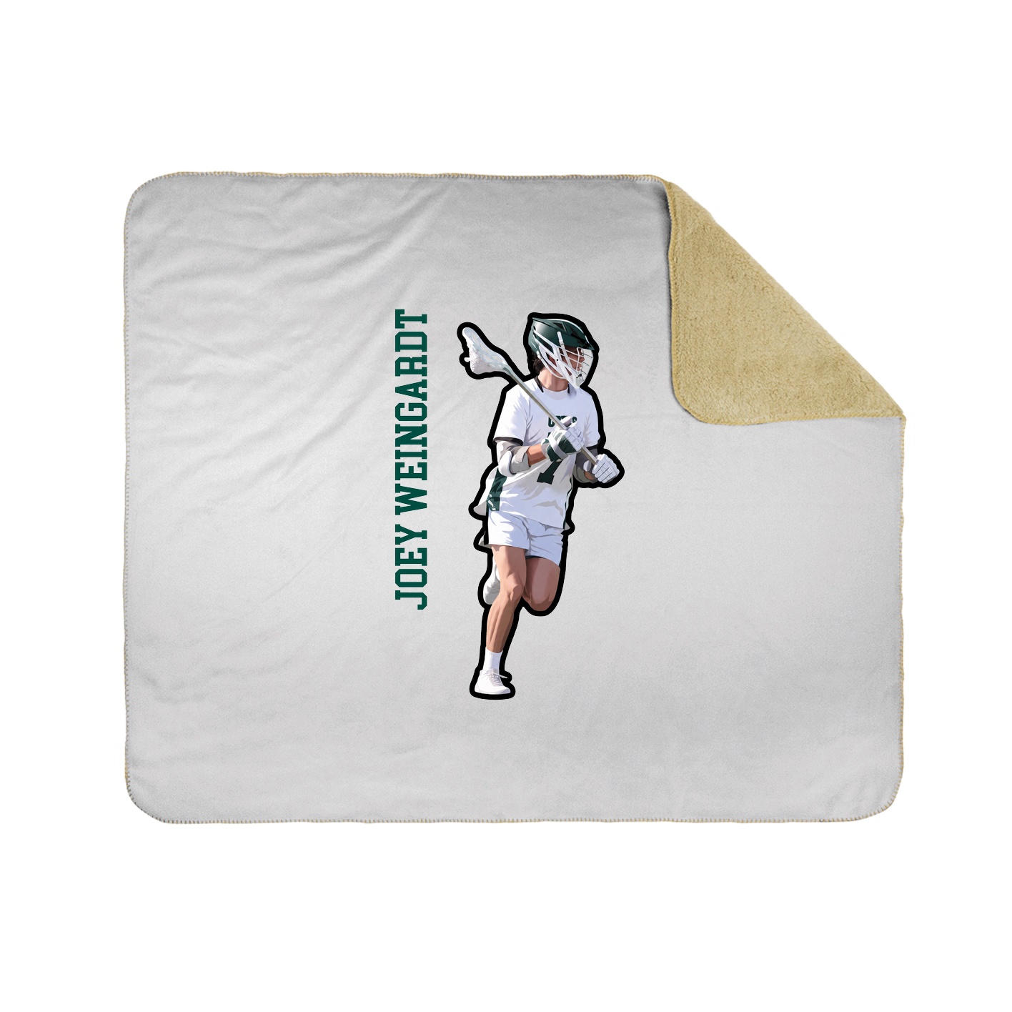 Throw Blanket — Name Vertical in White