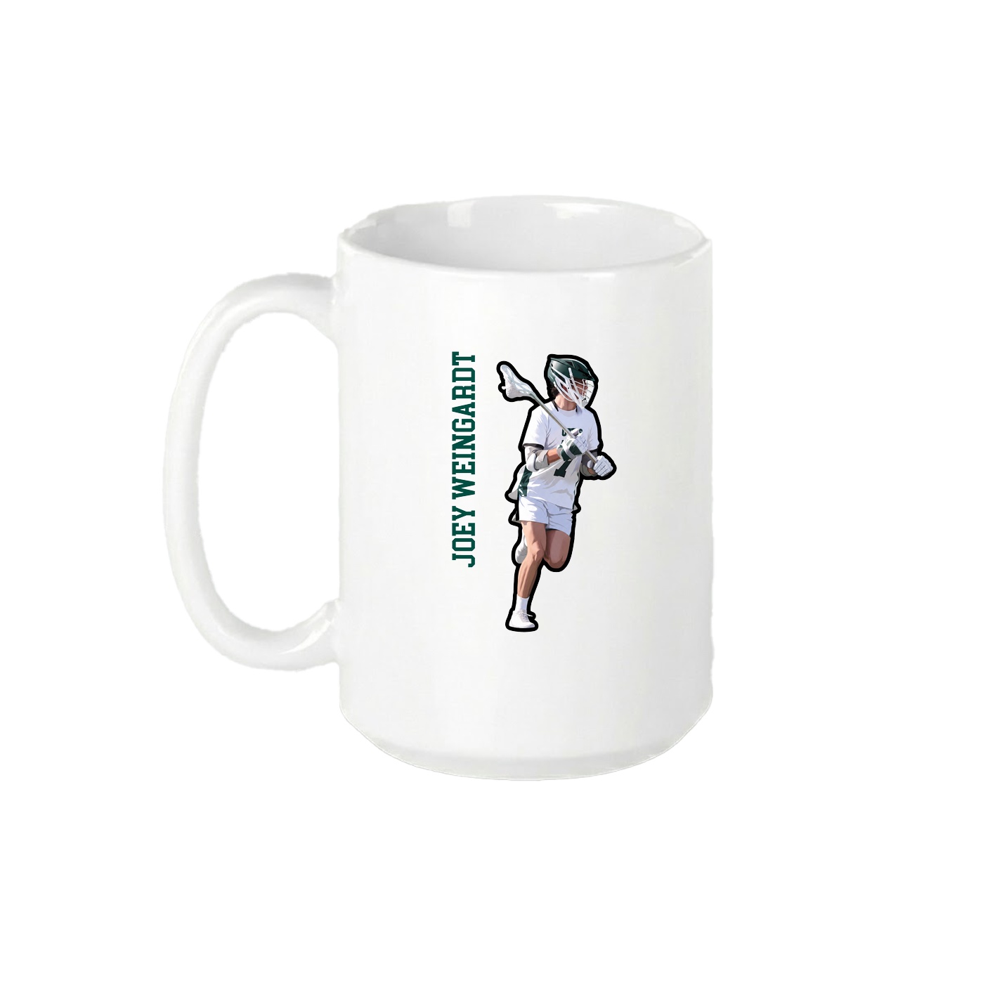 15oz Coffee Mug — Name Vertical in White