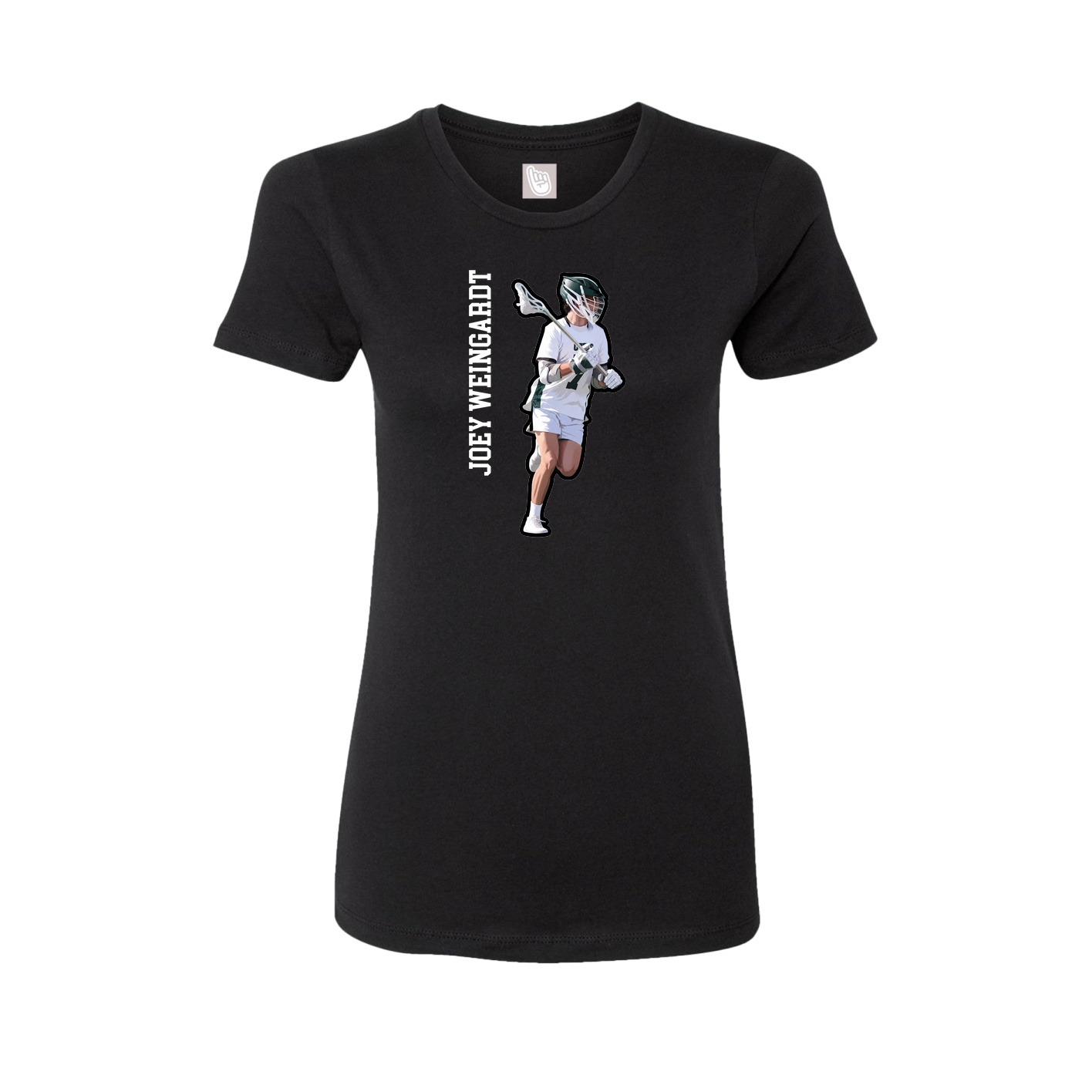 Fitted Women's Tee — Name Vertical in Black