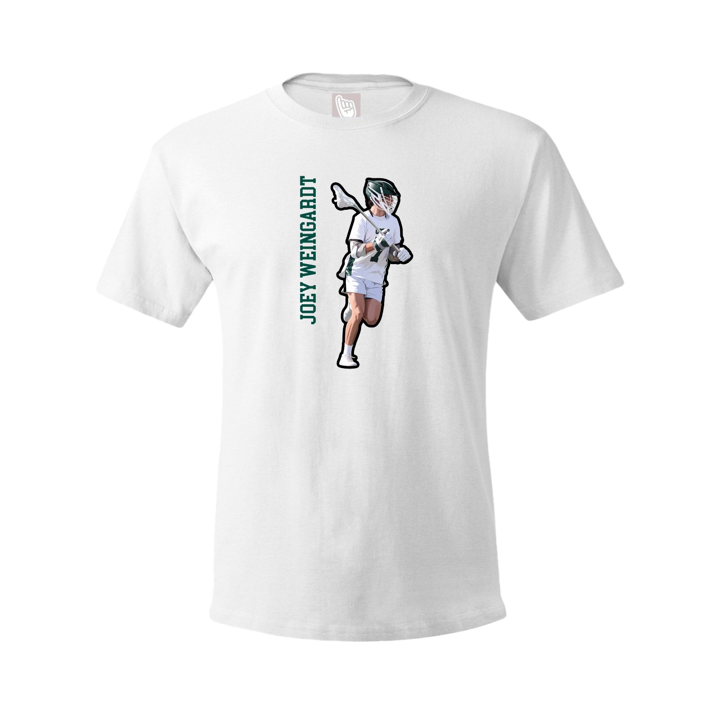 Youth Tee — Name Vertical in White