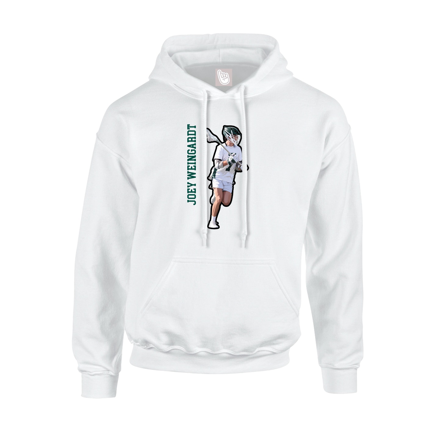 Hoodie — Name Vertical in White
