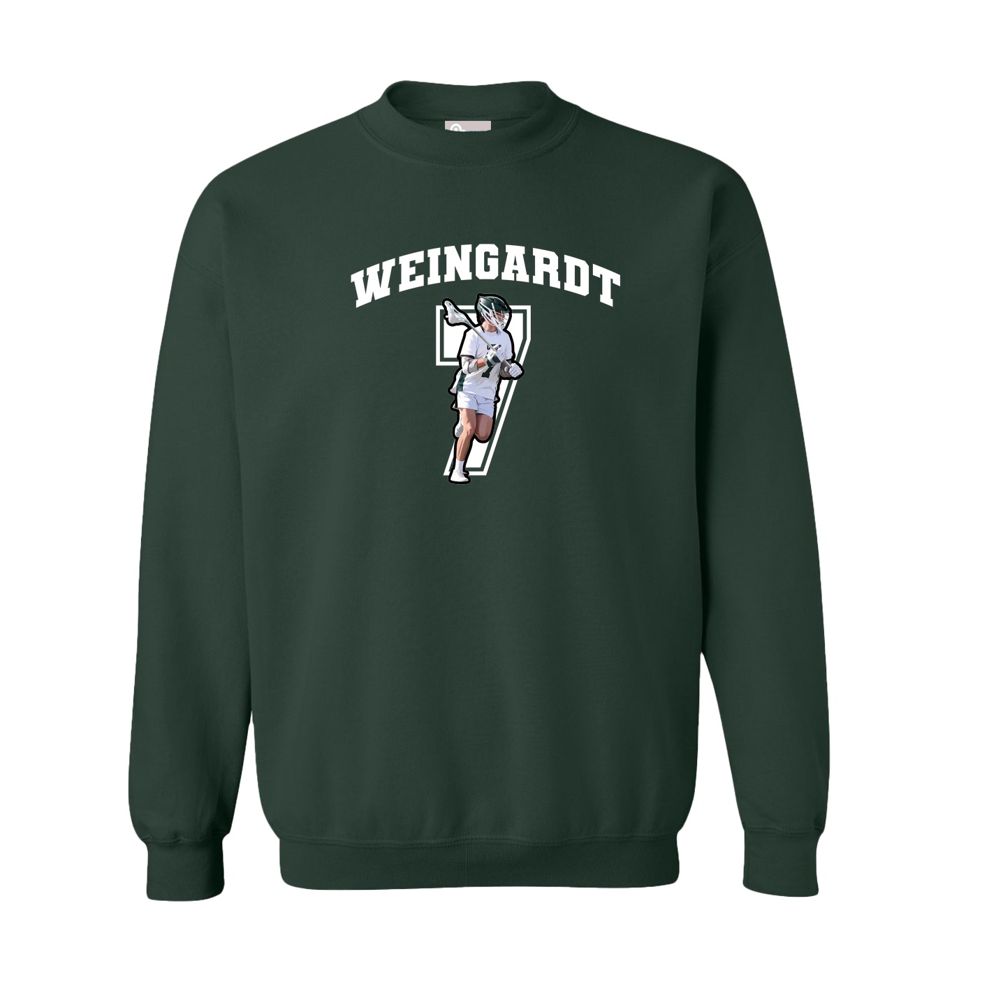 Fleece Crew — Number in Green