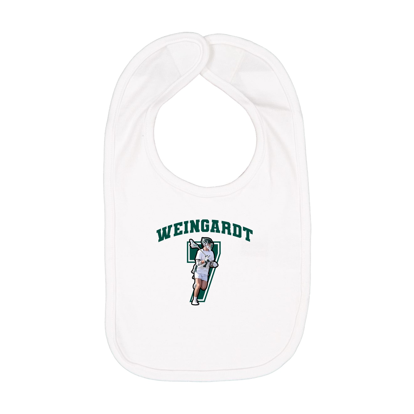 Infant Bib — Number in White