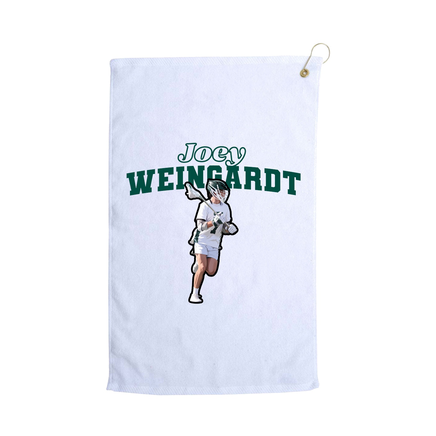 Golf Towel — Name Arch in White
