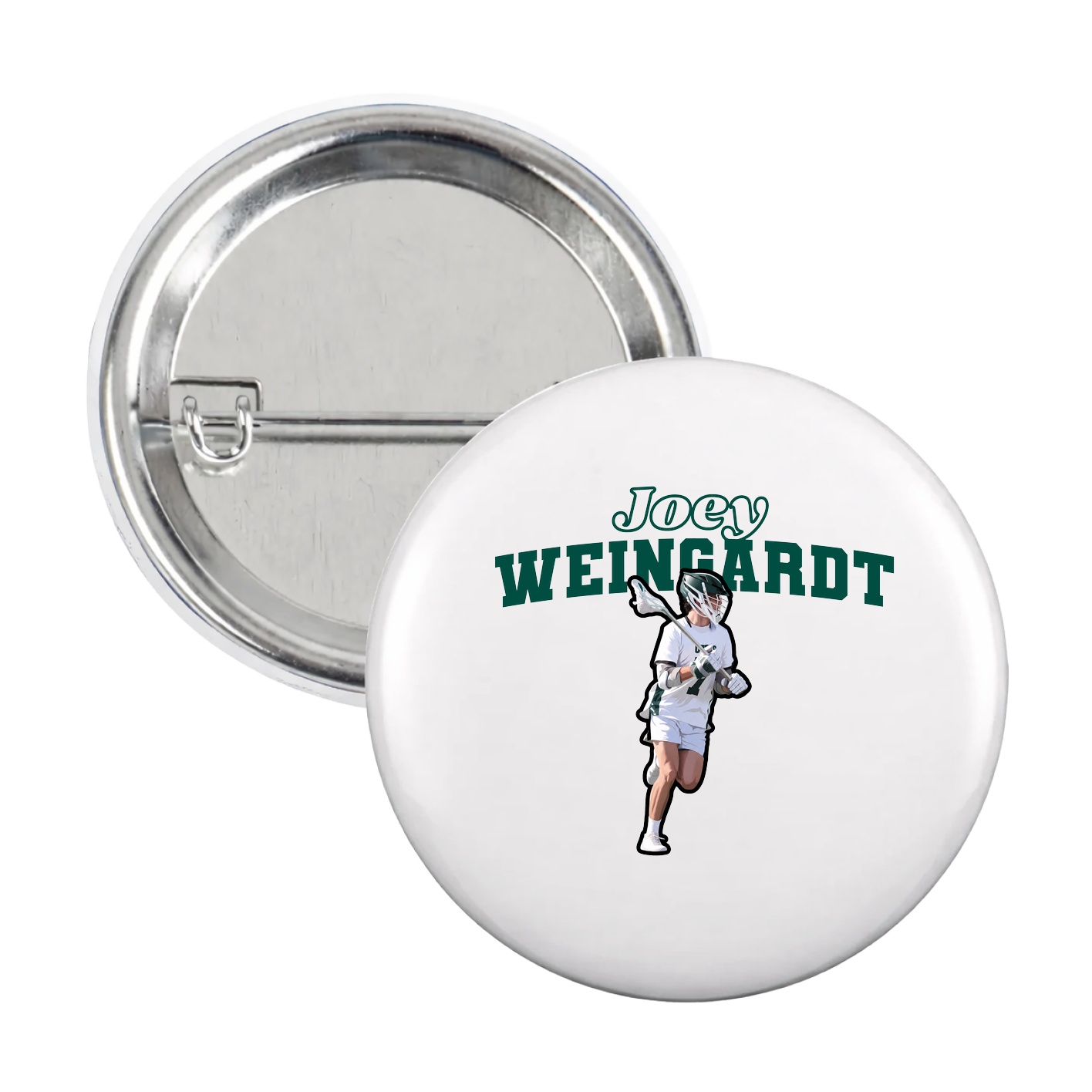 Game Day Button — Name Arch in White
