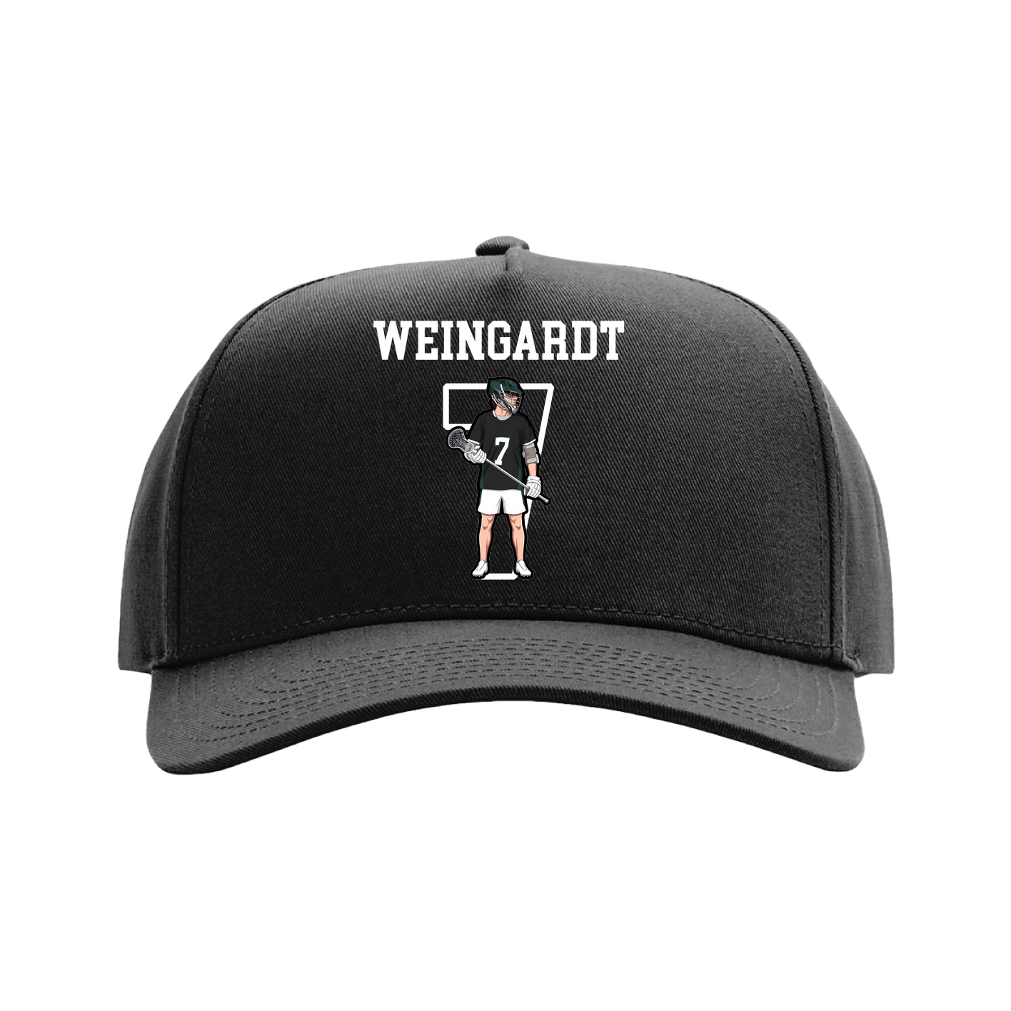 Full Fabric Five-Panel Champ Cap — Shirsey in Black
