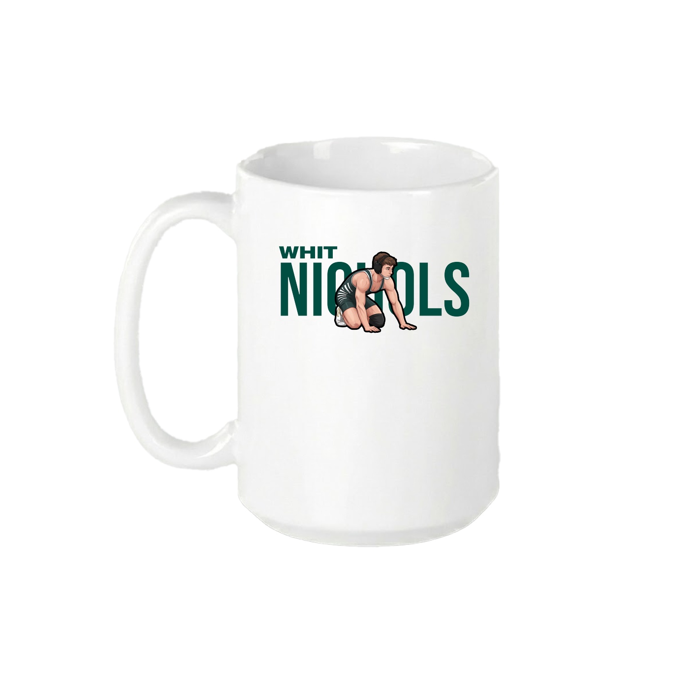 15oz Coffee Mug — Player Name in White