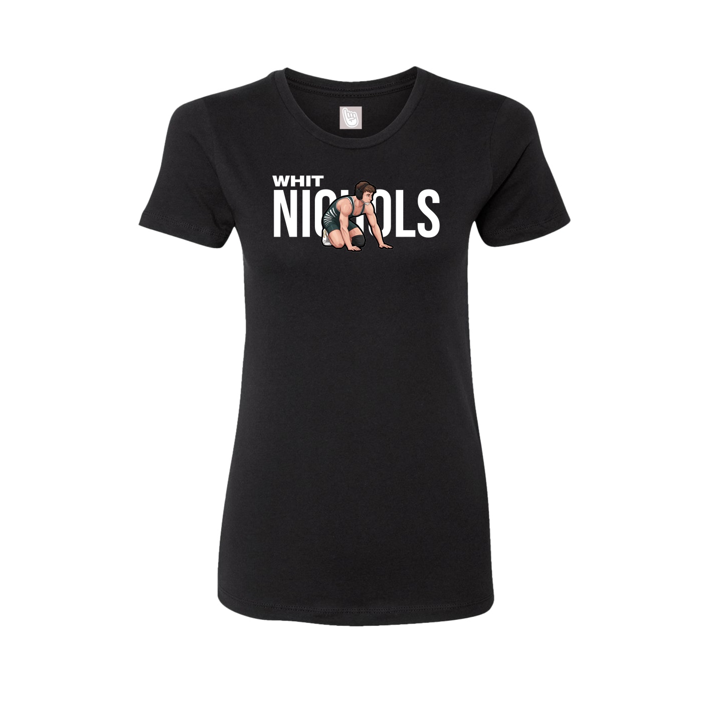 Fitted Women's Tee — Player Name in Black