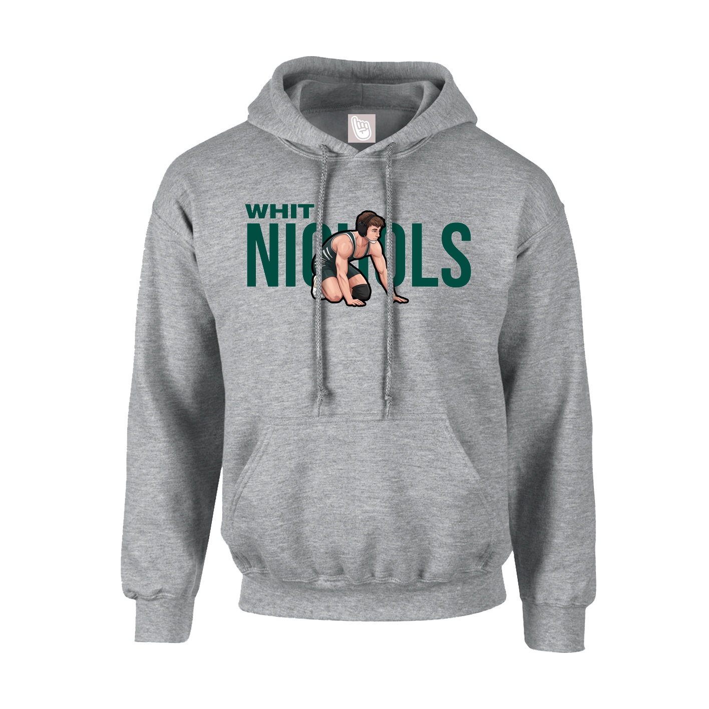 Youth Hoodie — Player Name in Grey
