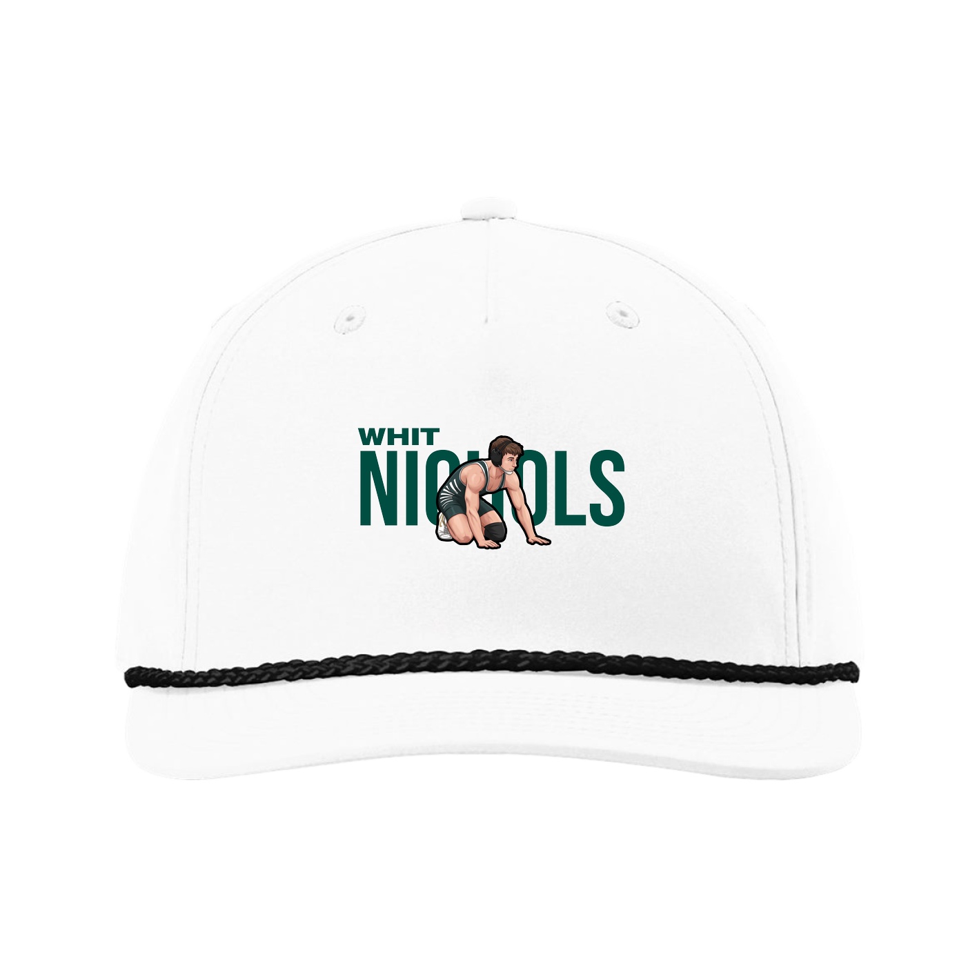 Five-Panel Classic Rope Cap — Player Name in White