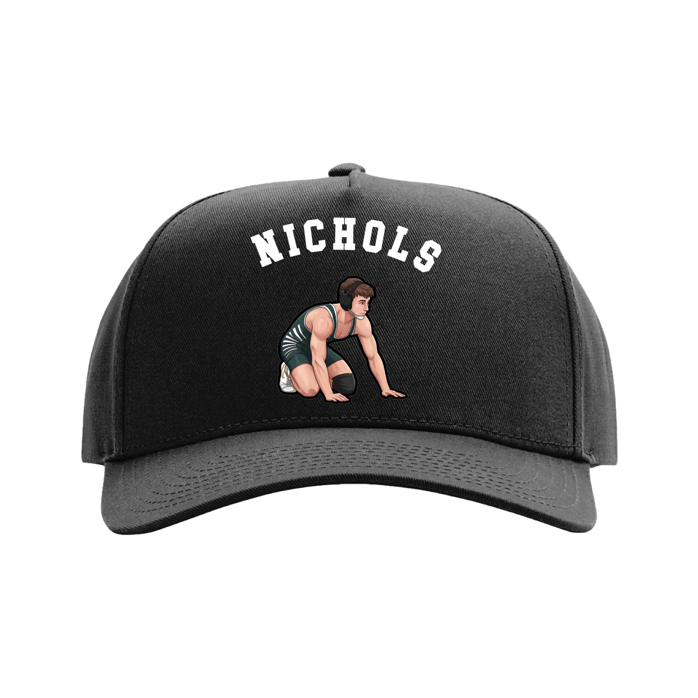 Full Fabric Five-Panel Champ Cap — Shirsey Arch in Black