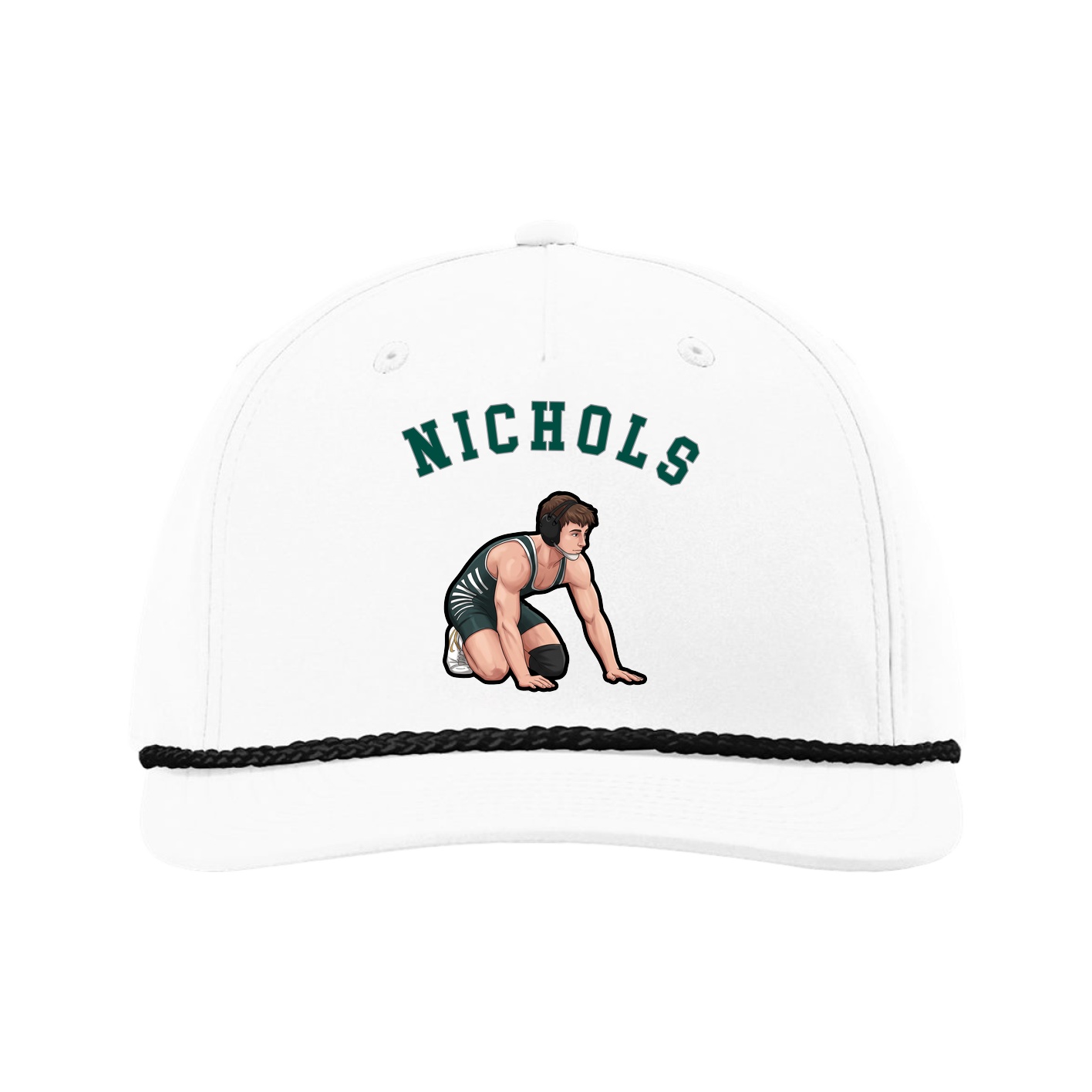 Five-Panel Classic Rope Cap — Shirsey Arch in White