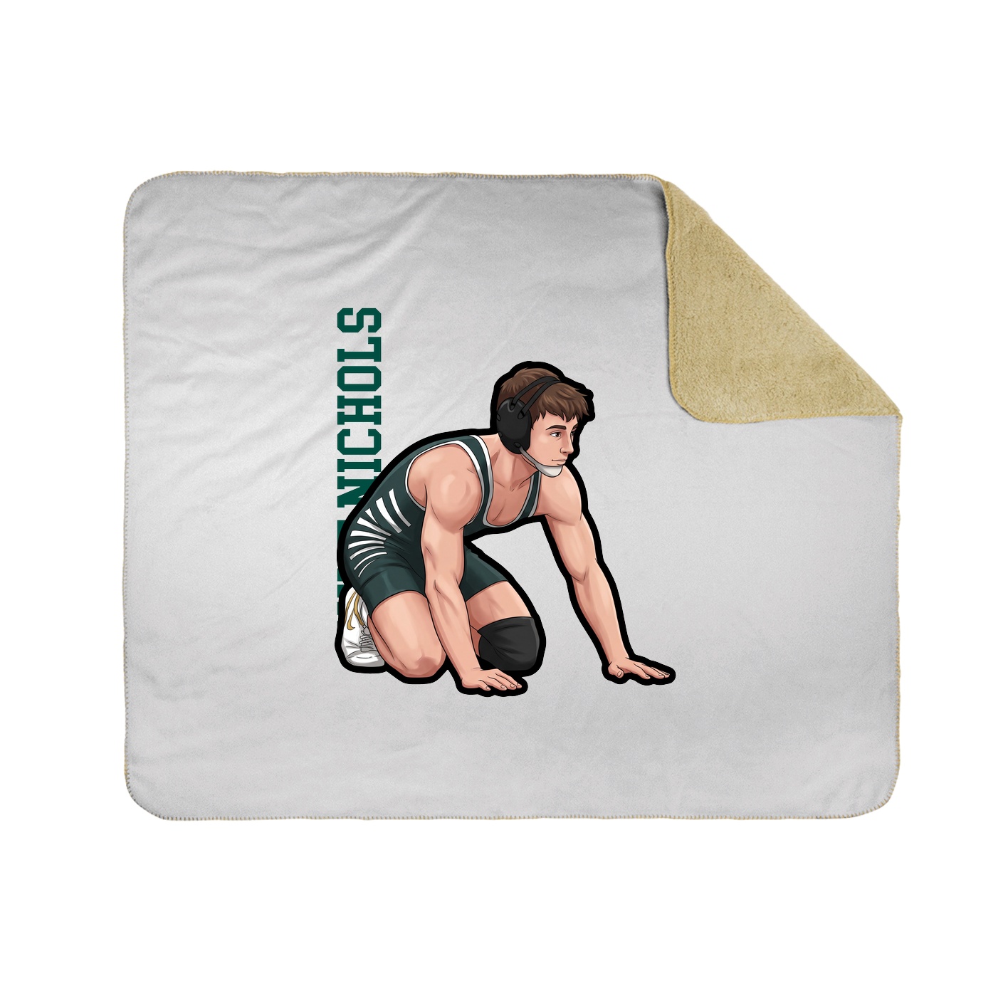 Throw Blanket — Name Vertical in White
