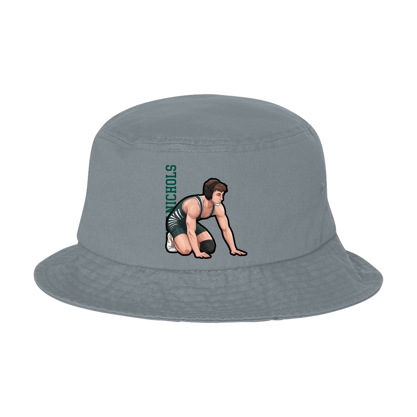 Bucket Cap — Name Vertical in Grey