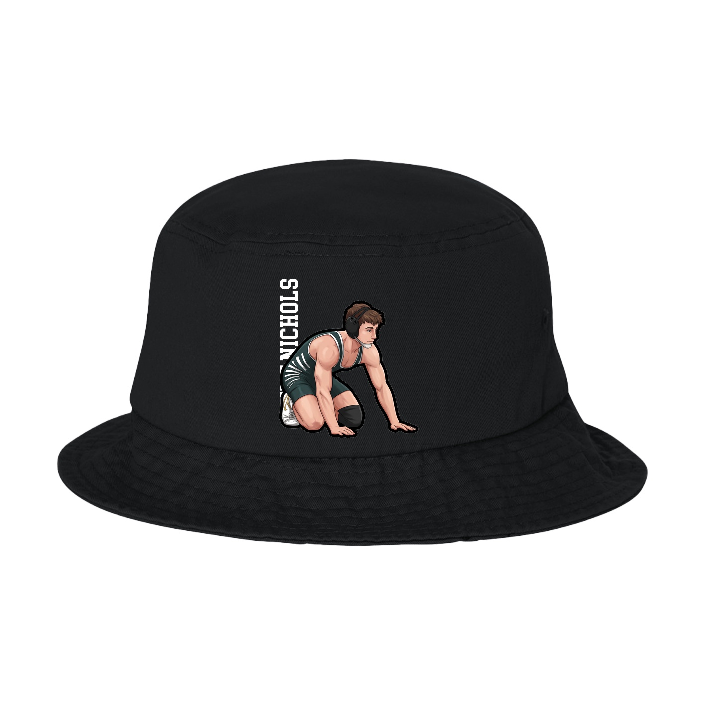 Bucket Cap — Name Vertical in Black