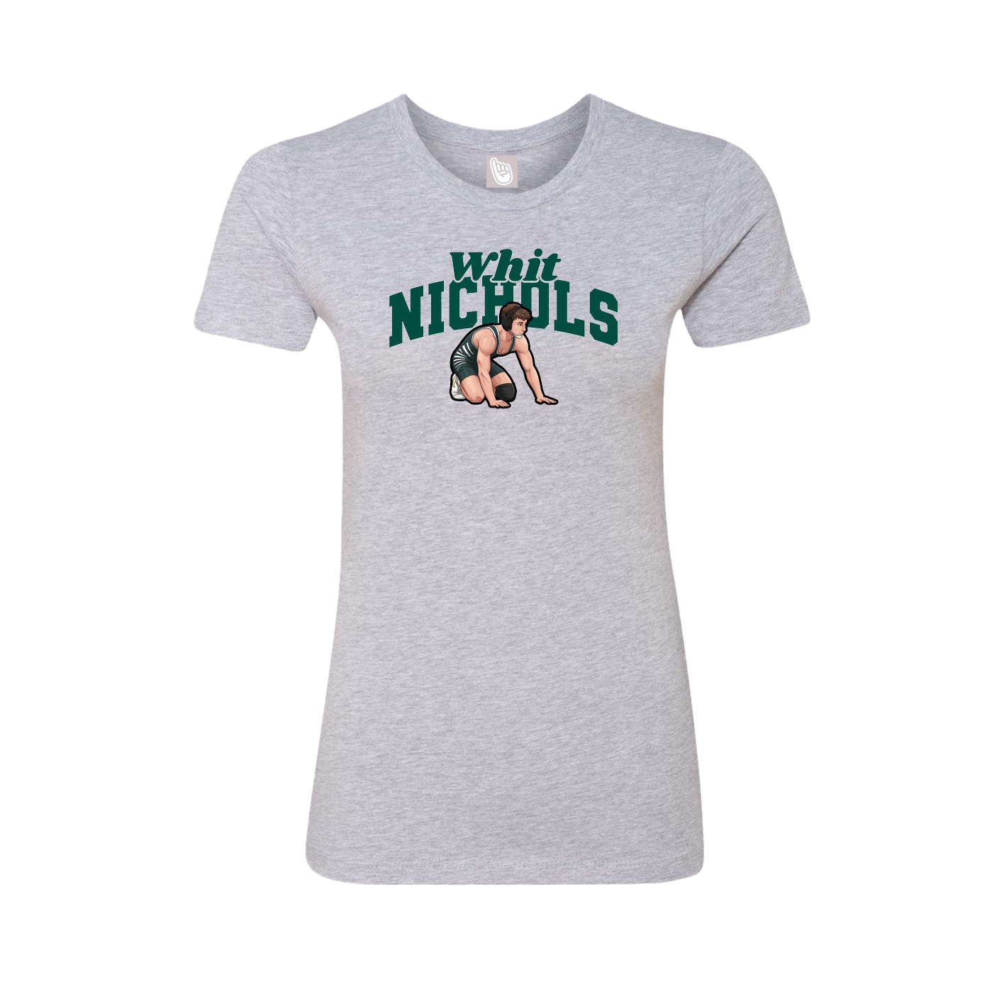 Fitted Women's Tee — Signature Arch in Grey
