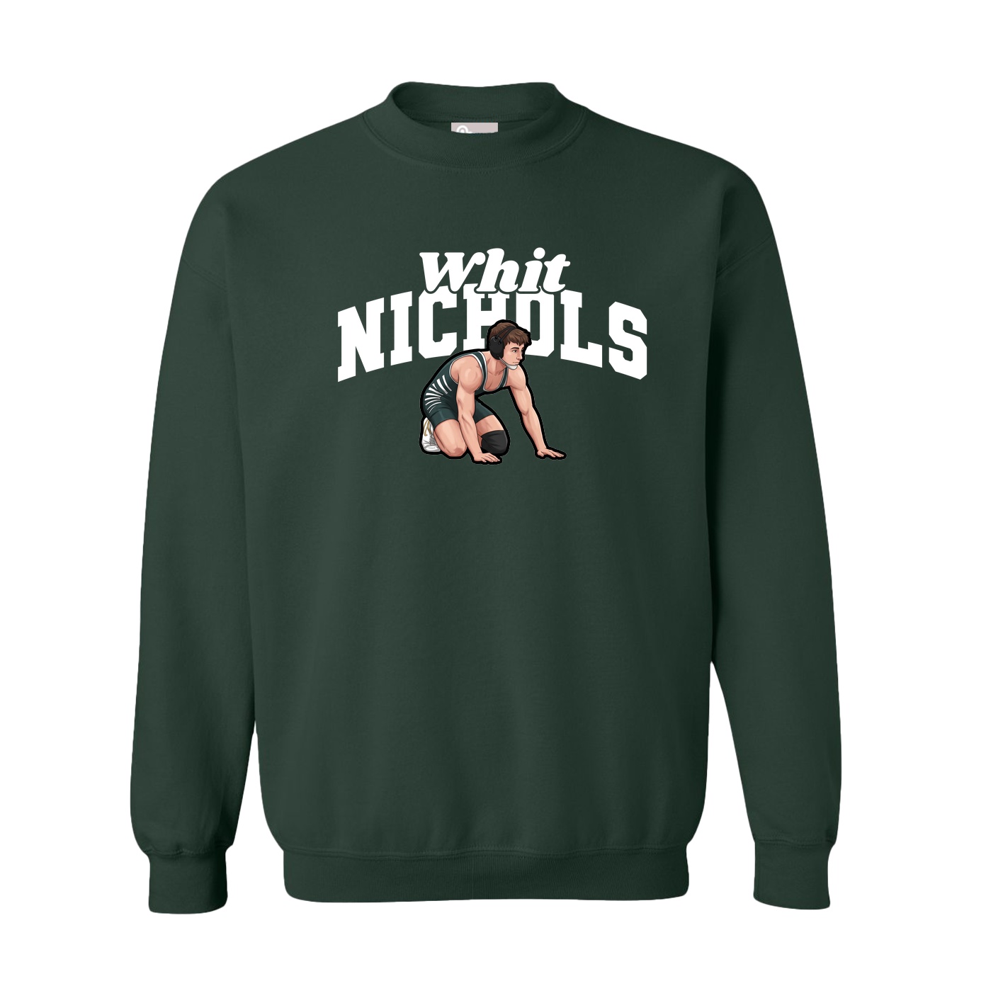 Fleece Crew — Signature Arch in Green