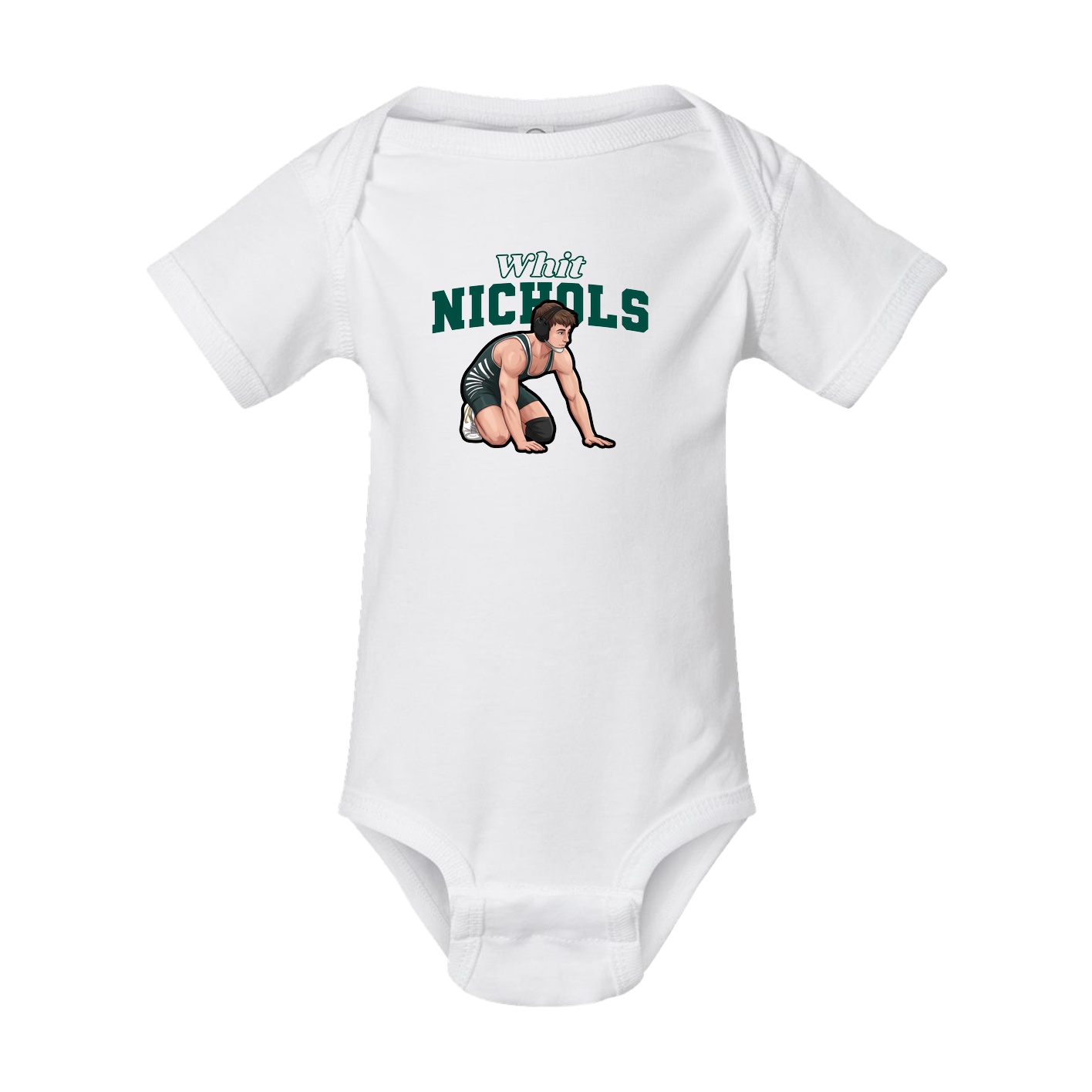 Baby Onesie — Name Arch in White