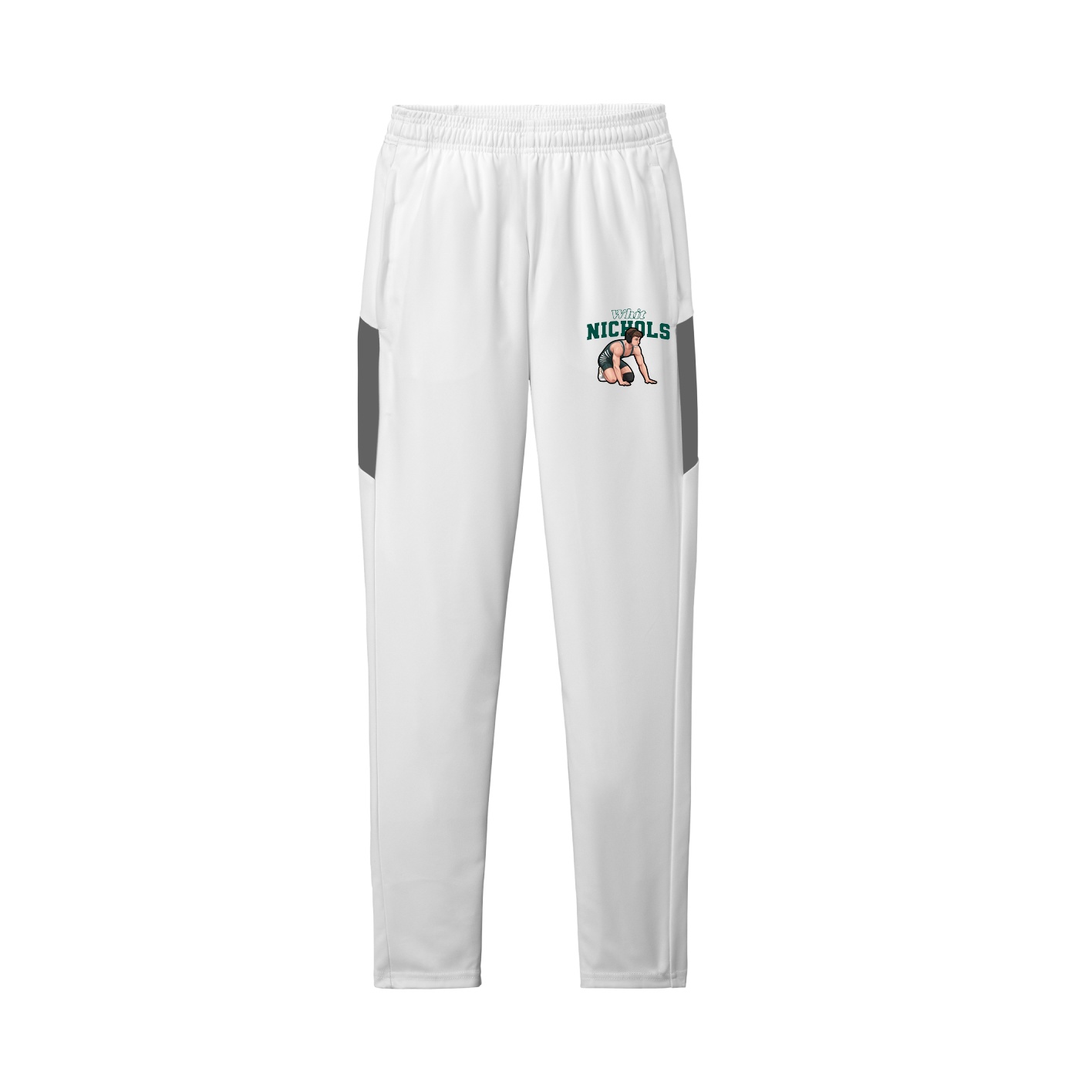 Team Travel Pant — Name Arch in White/Grey