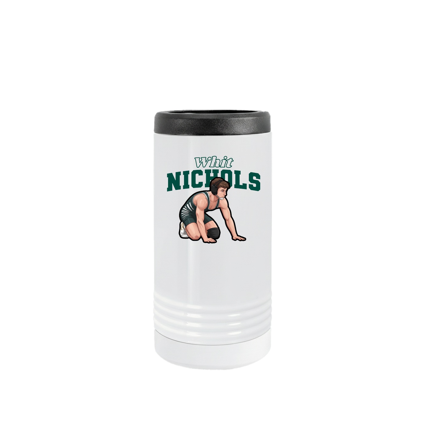 Slim Beverage Holder — Name Arch in White