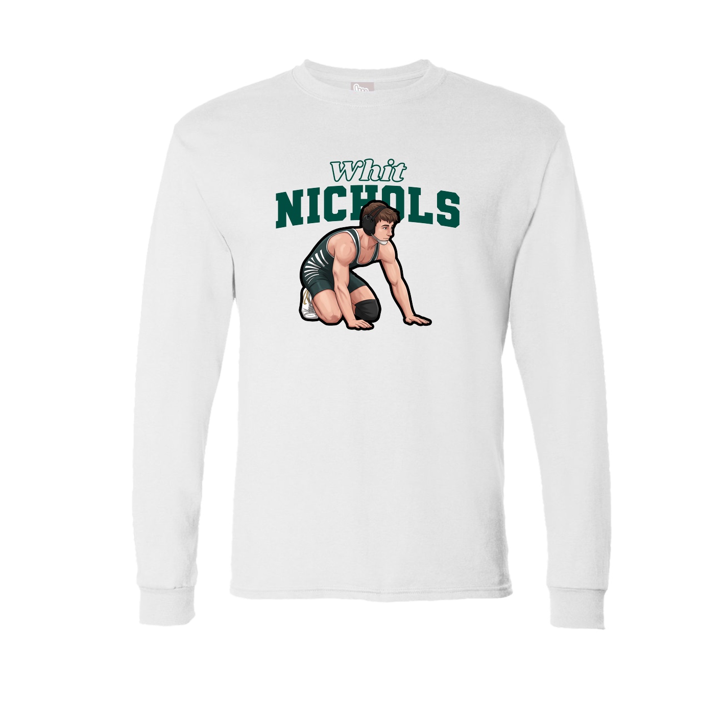 Long Sleeve Tee — Name Arch in White