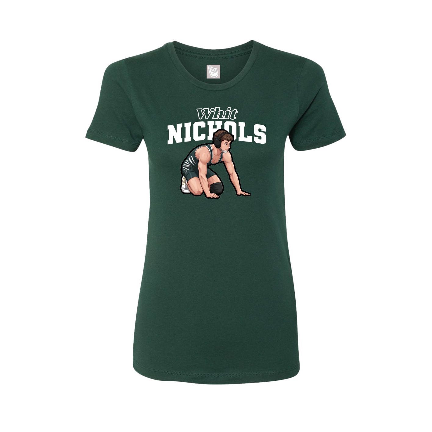 Fitted Women's Tee — Name Arch in Green