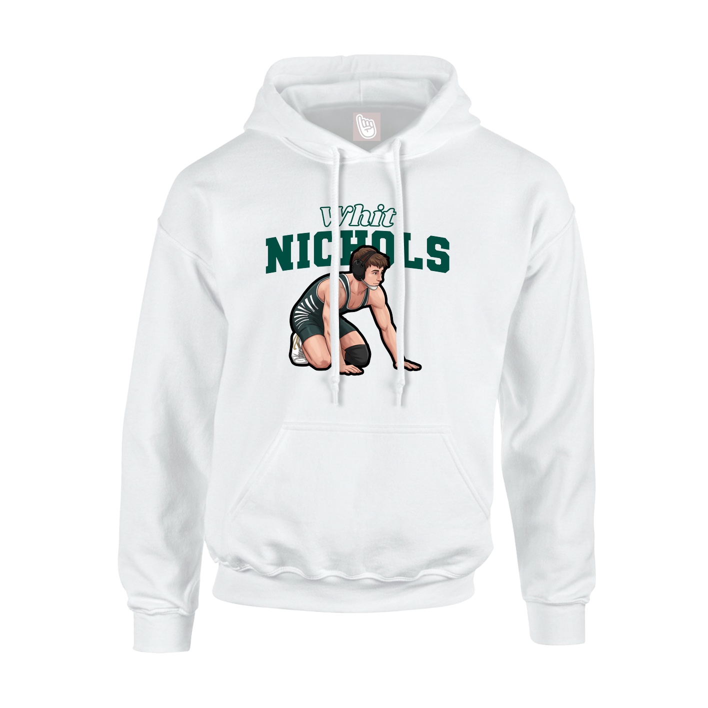 Hoodie — Name Arch in White