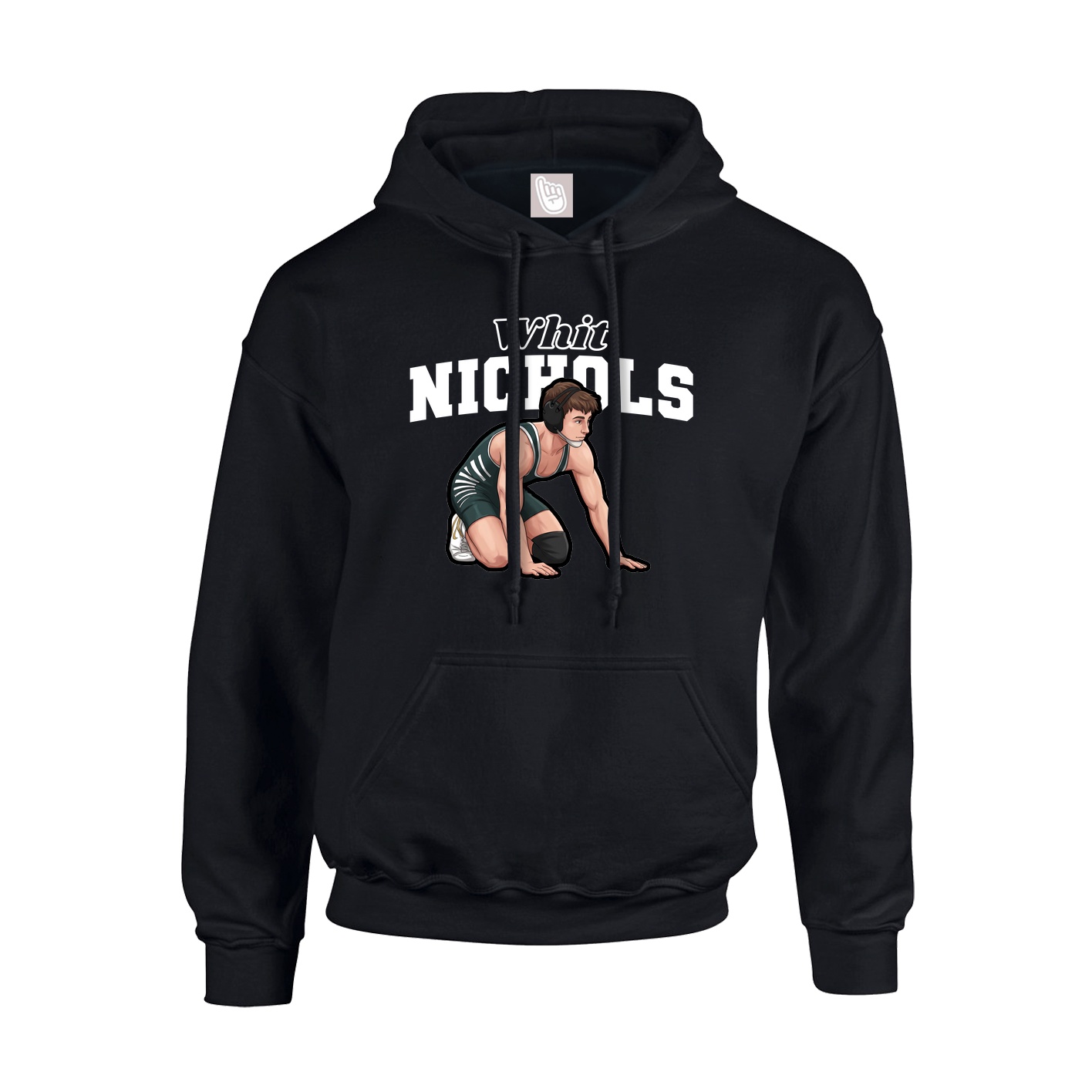 Youth Hoodie — Name Arch in Black