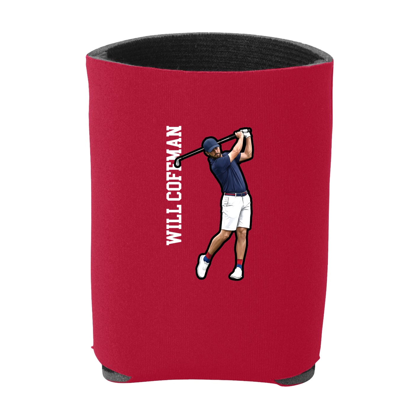 Can Holder — Name Vertical in Red
