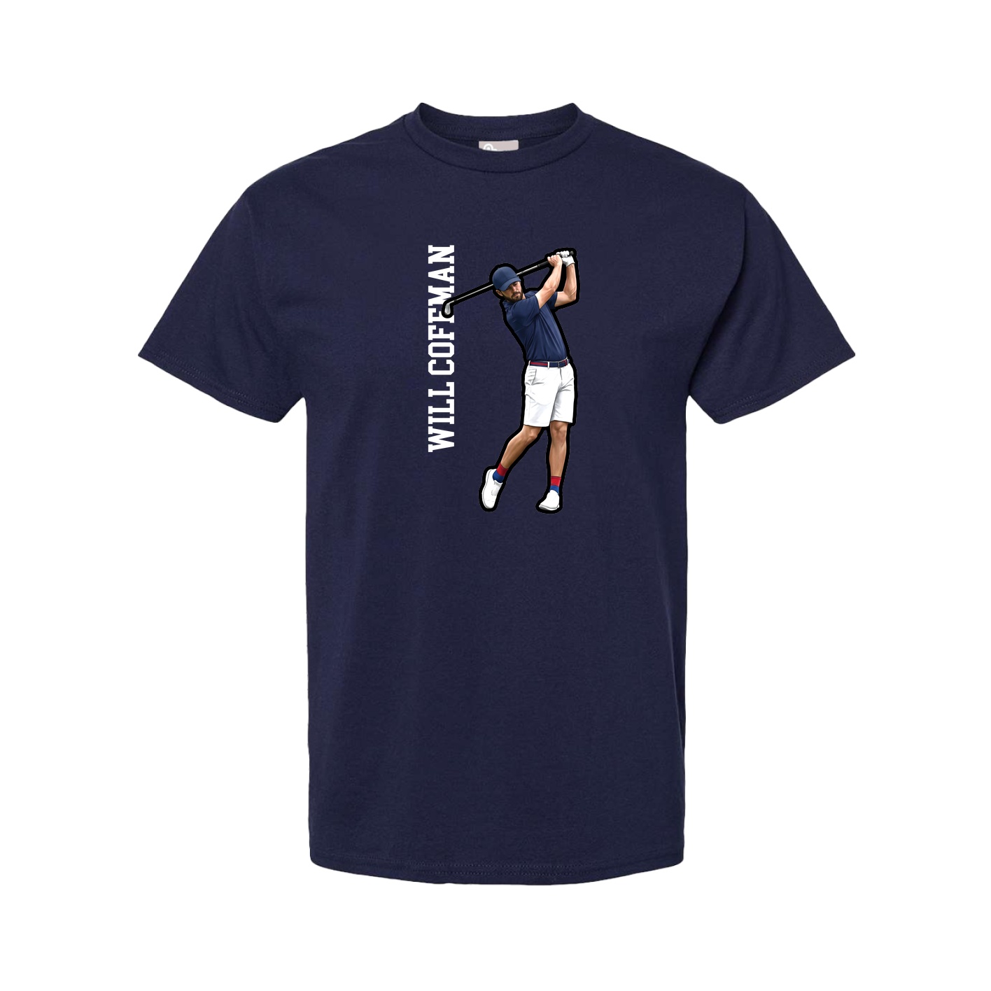 Tee — Name Vertical in Navy