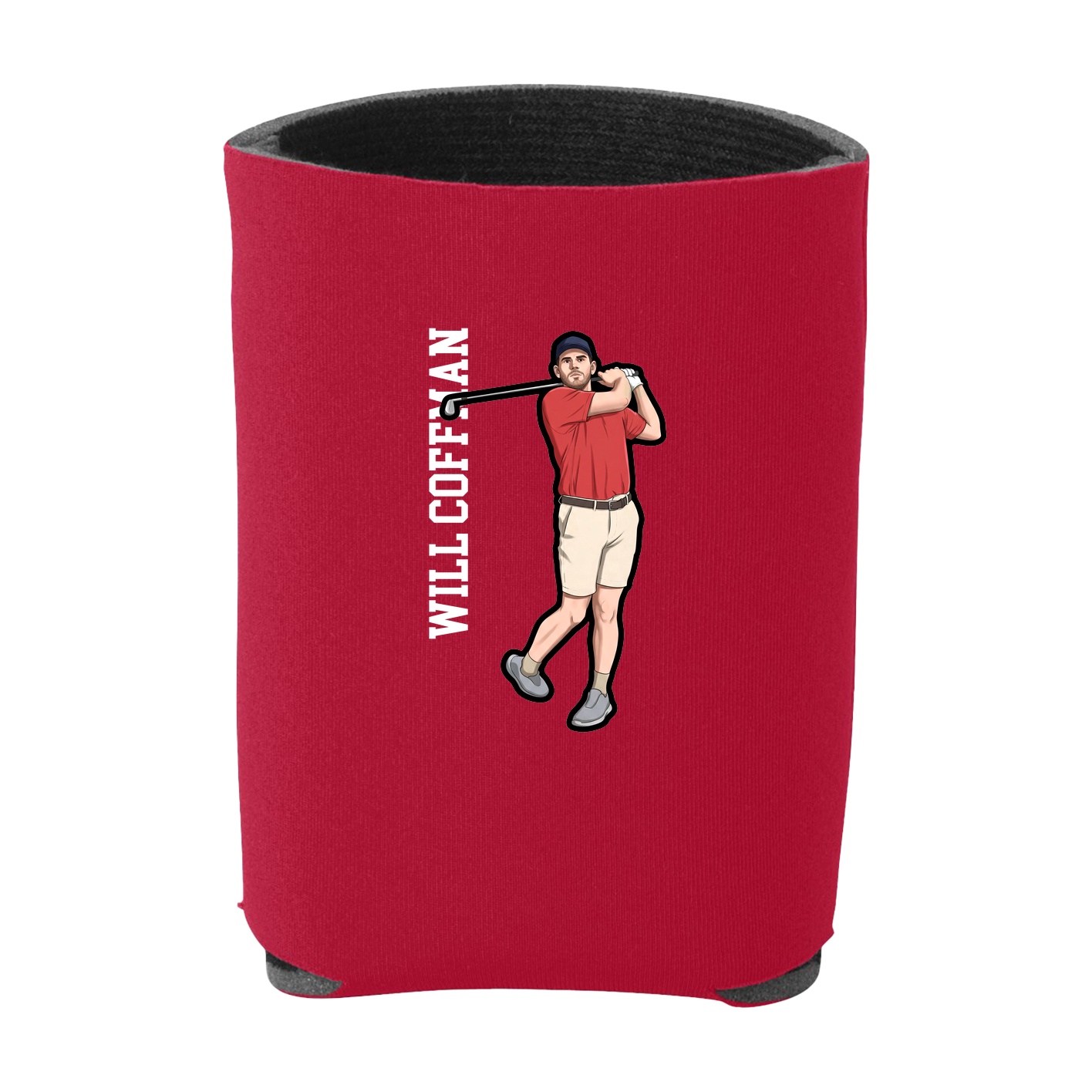 Can Holder — Name Vertical in Red