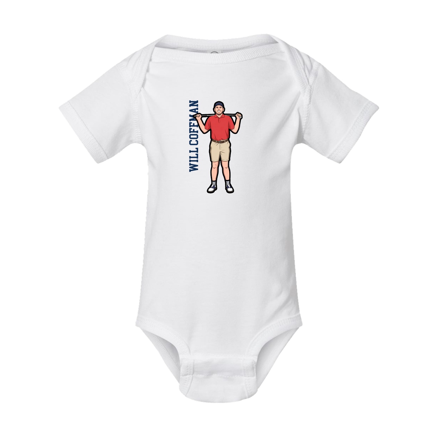 Baby Onesie — Name Vertical in White