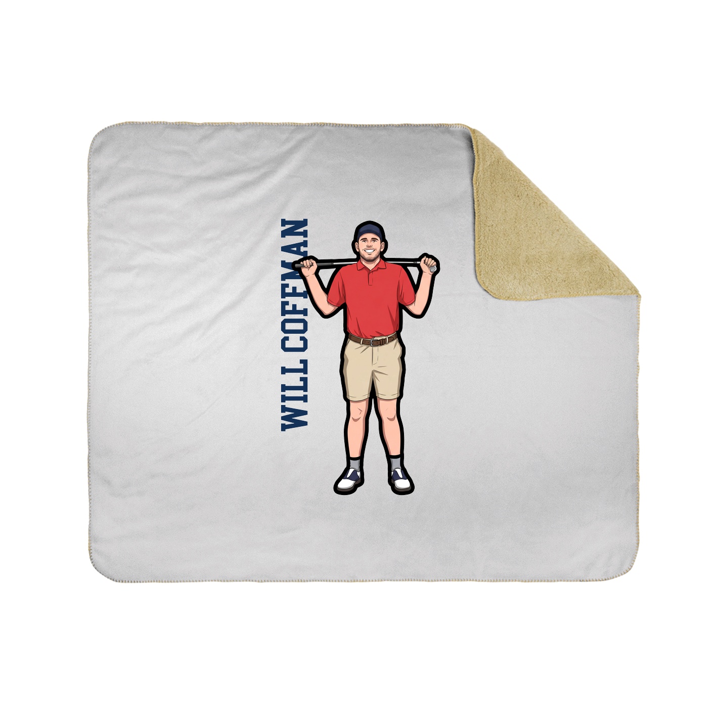 Throw Blanket — Name Vertical in White