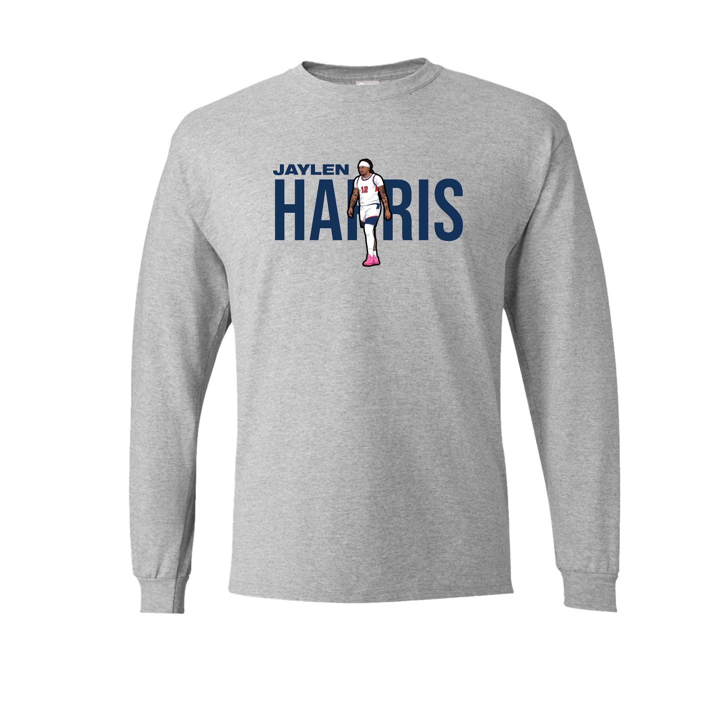 Long Sleeve Tee — Player Name in Grey