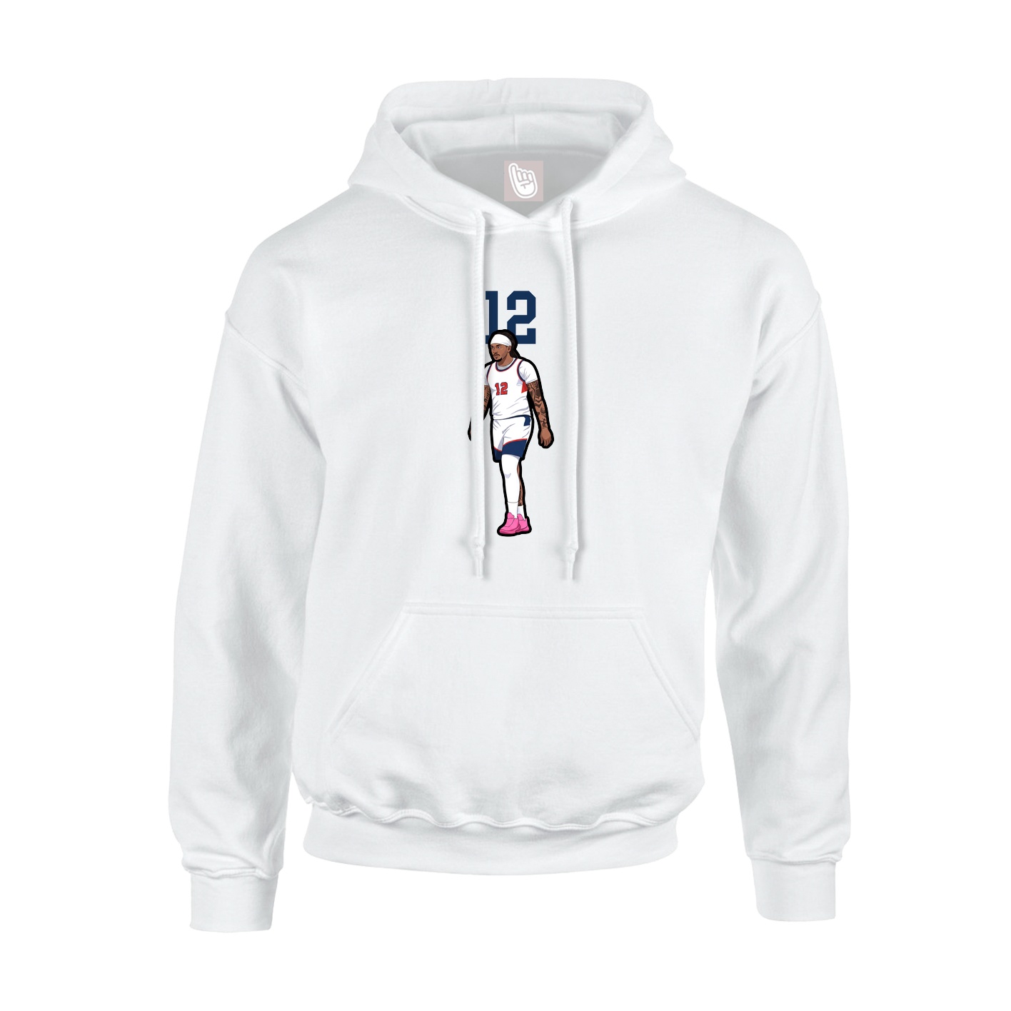 Youth Hoodie — Number Top in White