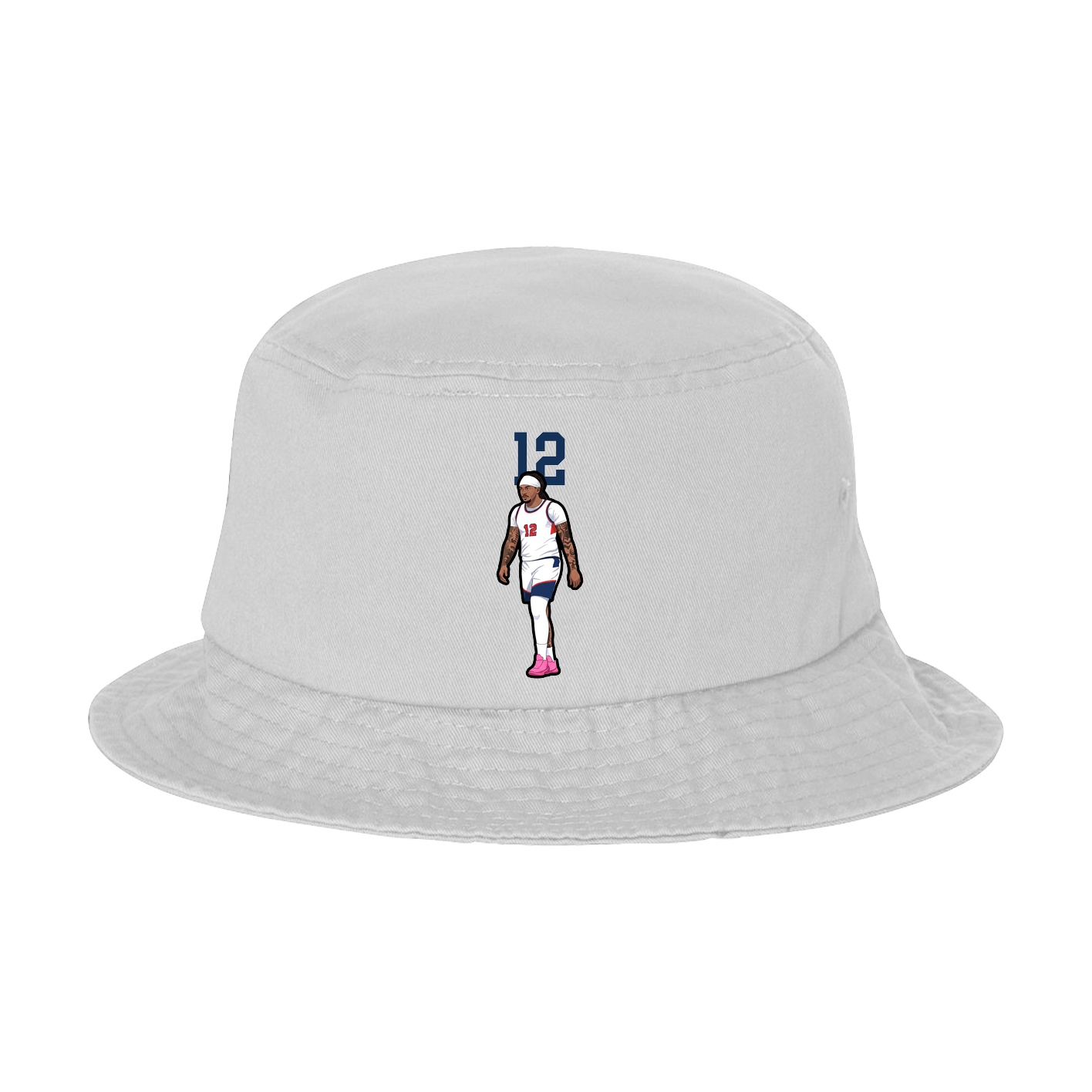 Bucket Cap — Number Top in White