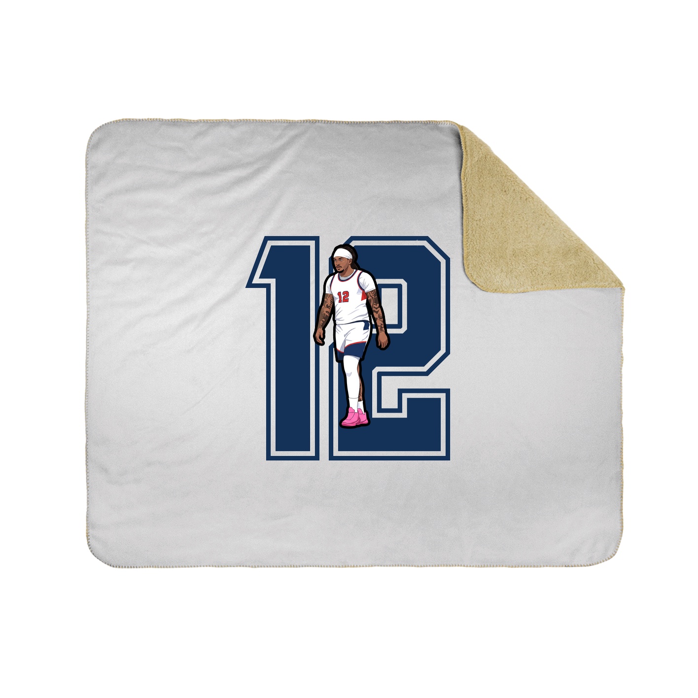 Throw Blanket — Number in White