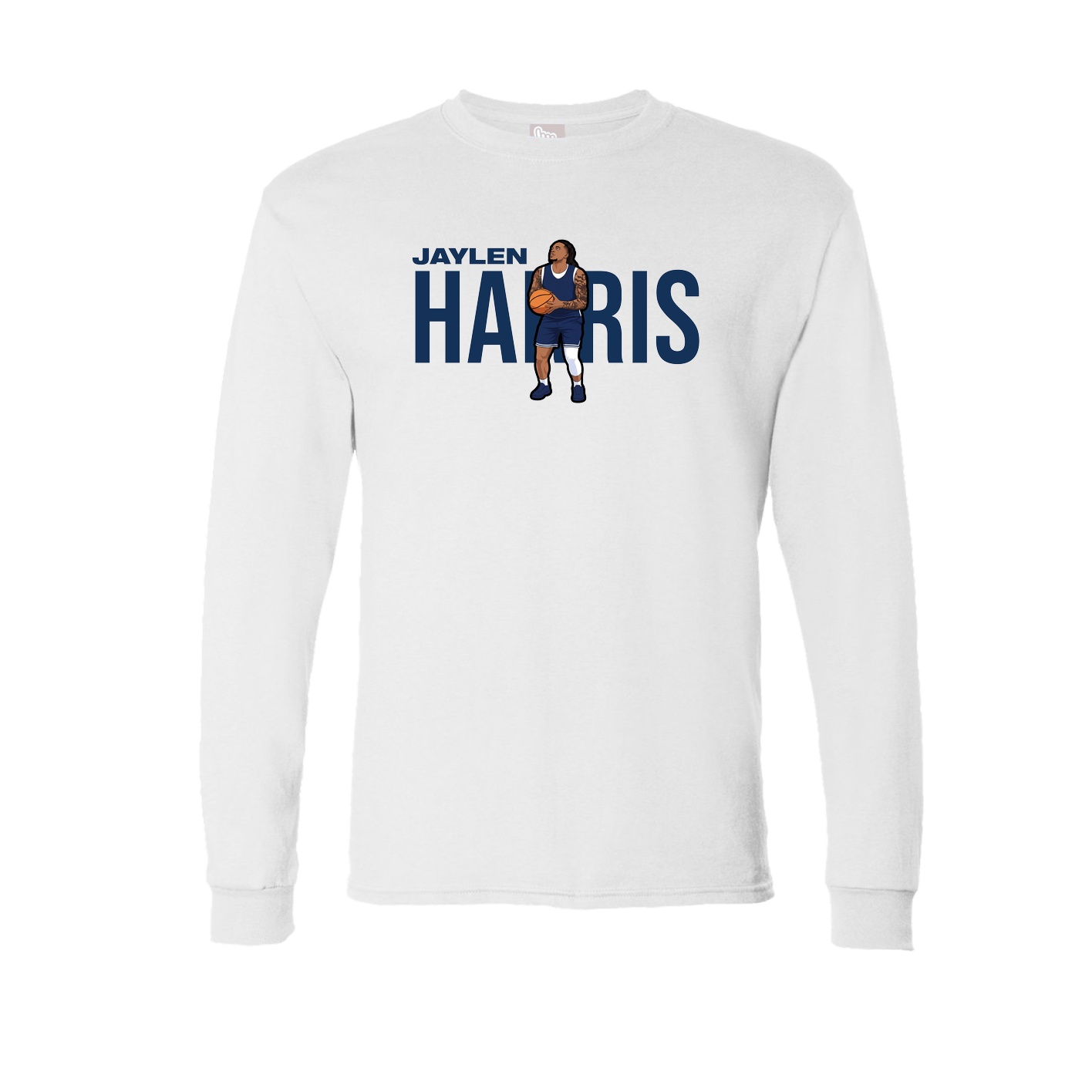 Long Sleeve Tee — Player Name in White