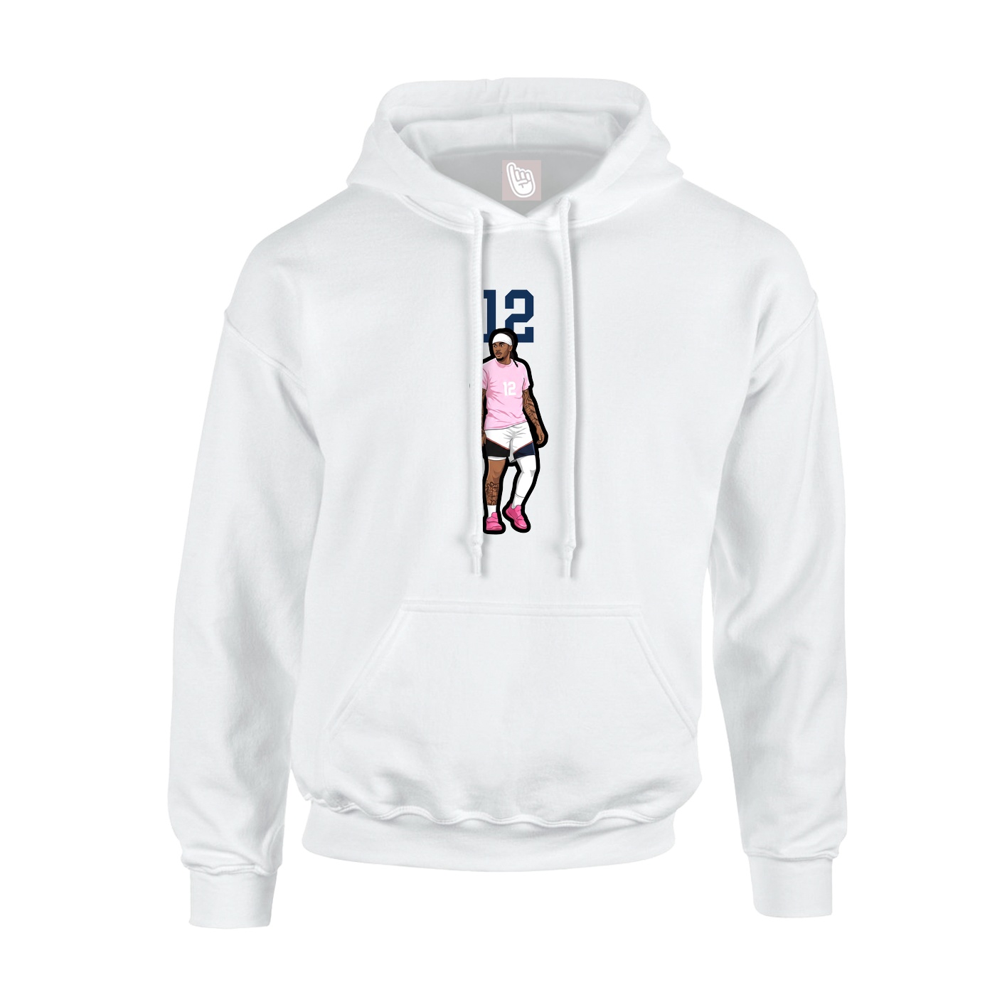 Youth Hoodie — Number Top in White